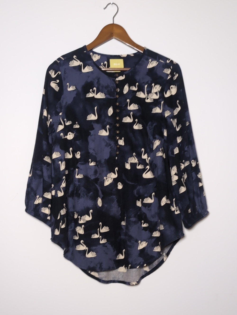 Anthropology Maeve Bethesda Swam Flannel Top Tunic Blouse Cotton L